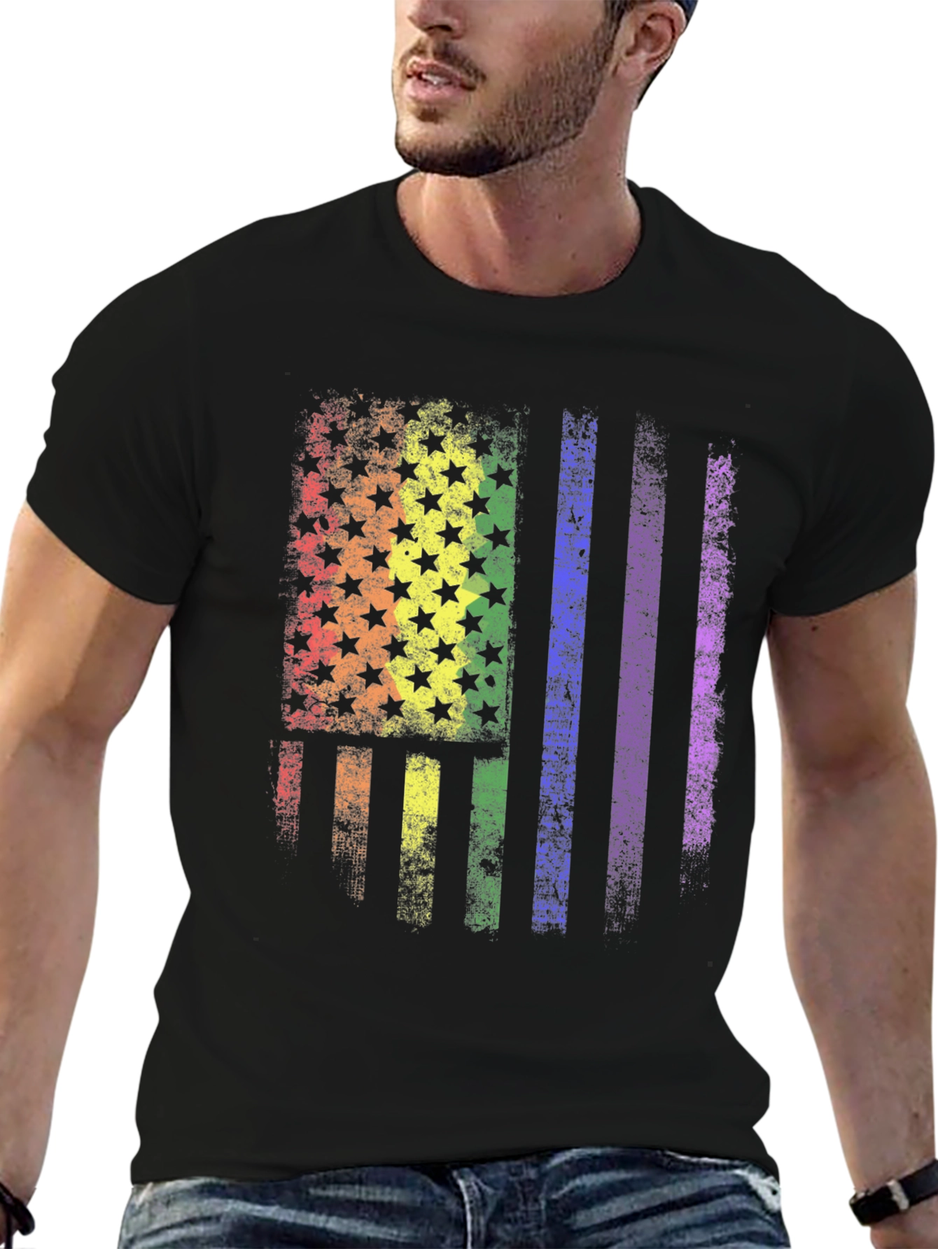 LGBT Pride American Flag Graphic T-Shirt