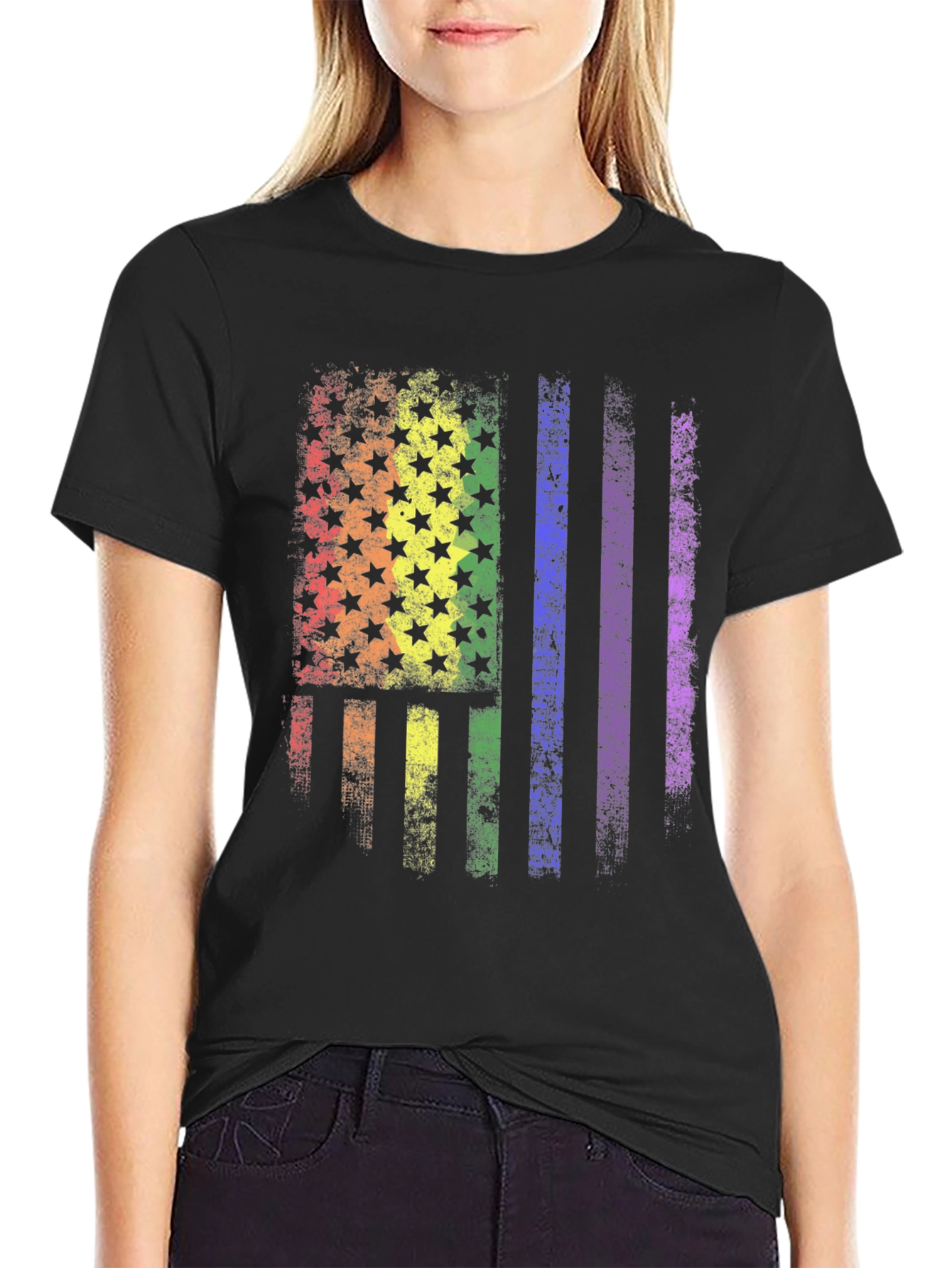 LGBT Pride American Flag Graphic T-Shirt