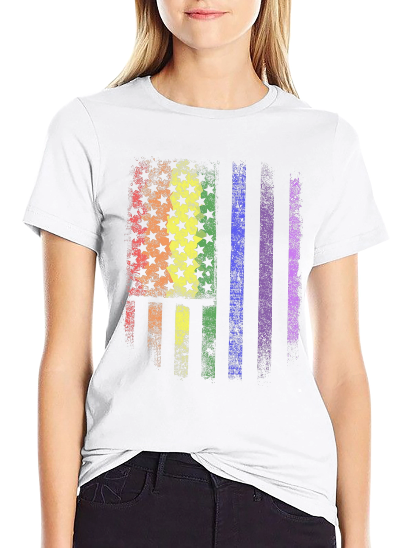 LGBT Pride American Flag Graphic T-Shirt