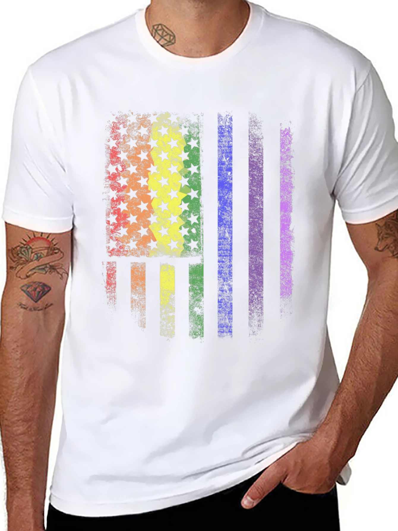 LGBT Pride American Flag Graphic T-Shirt