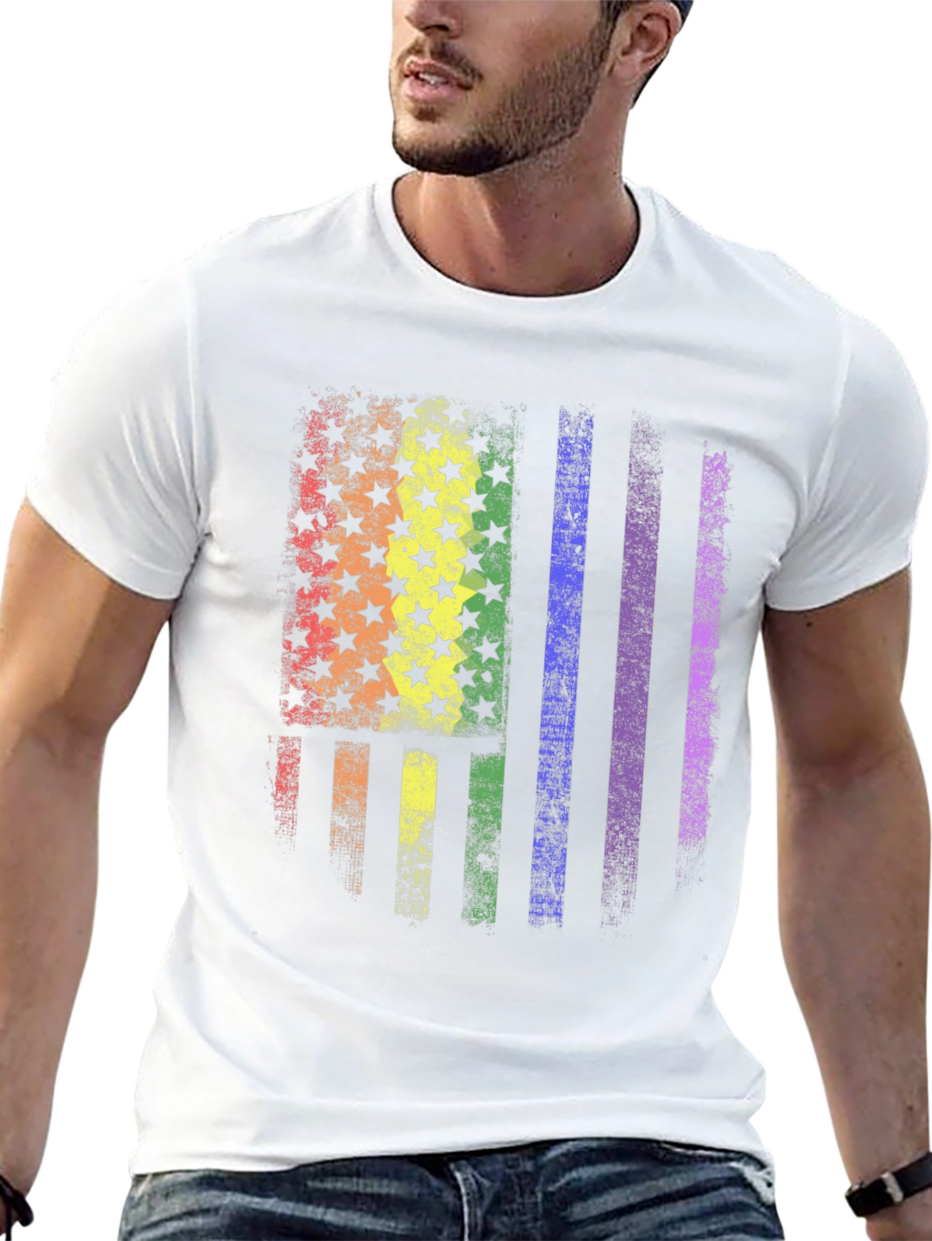 LGBT Pride American Flag Graphic T-Shirt