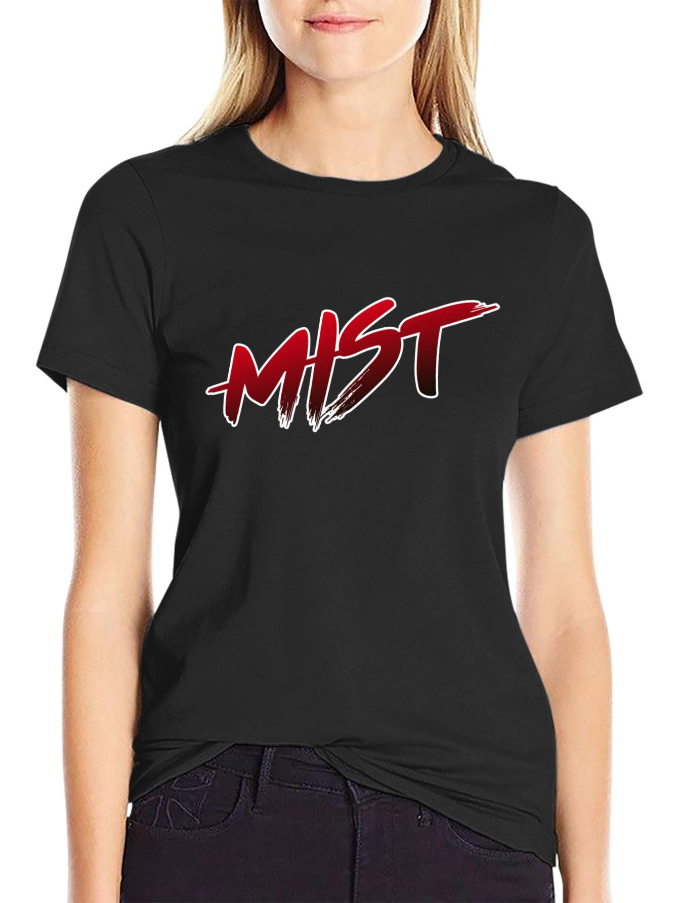MIST Graphic Print Black T-Shirt