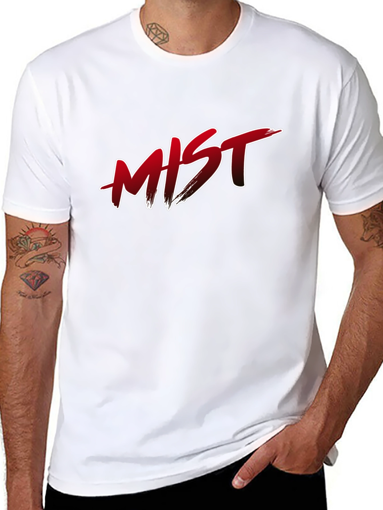 MIST Graphic Print Black T-Shirt