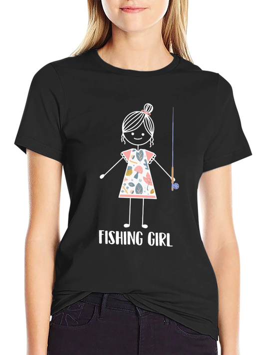 Fishing Girl T-Shirt - Cute Angler Tee