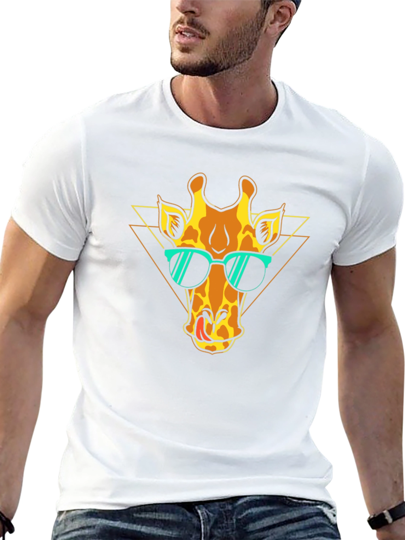 Cool Giraffe Graphic Tee - Black T-Shirt