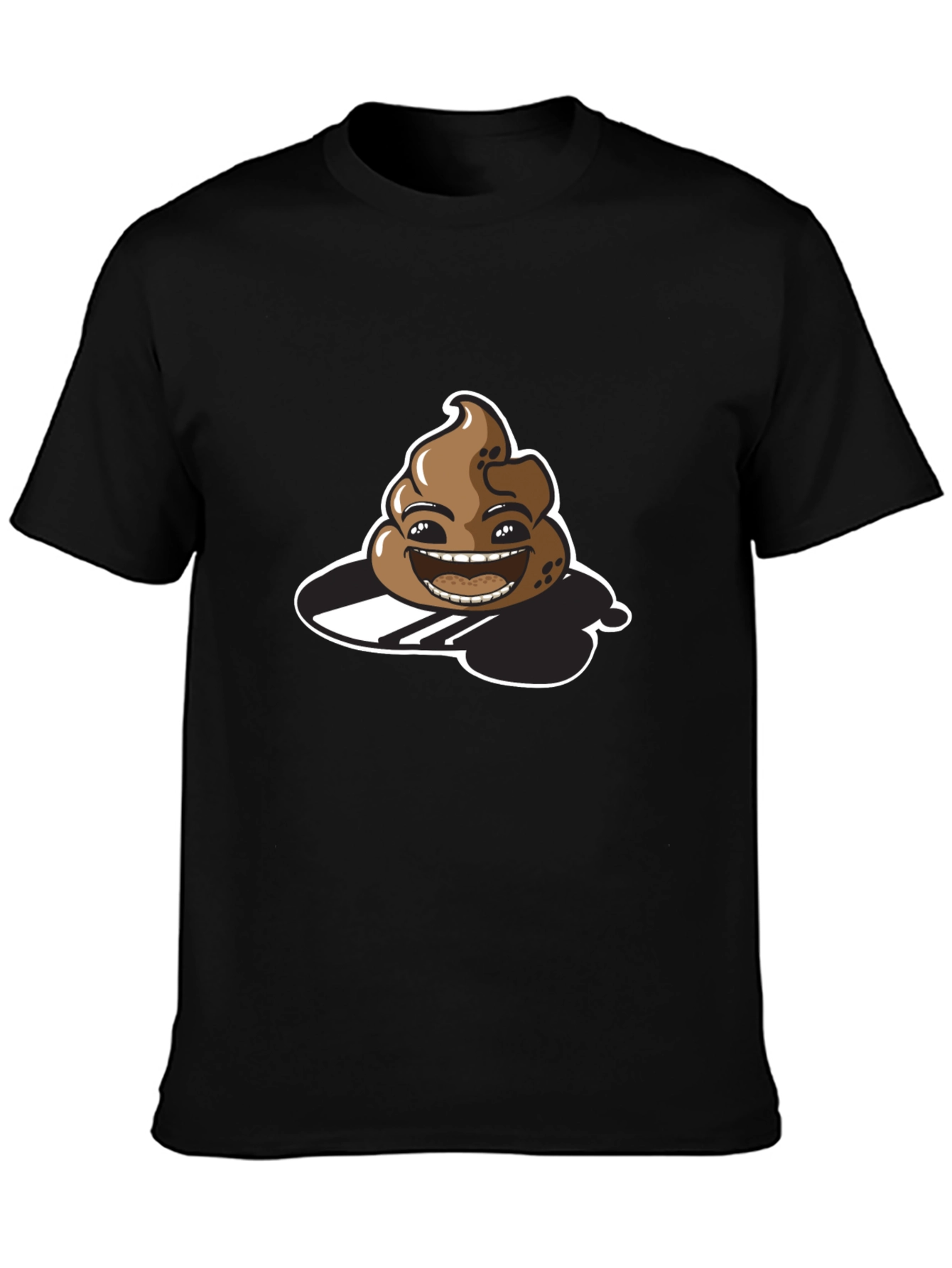Poop Emoji Graphic T-Shirt - Black Cotton Tee