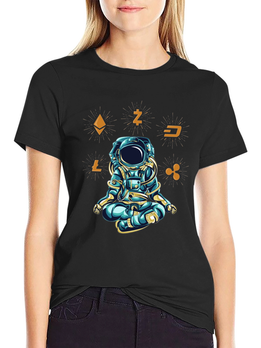 Crypto Astronaut T-Shirt - Meditating in Space