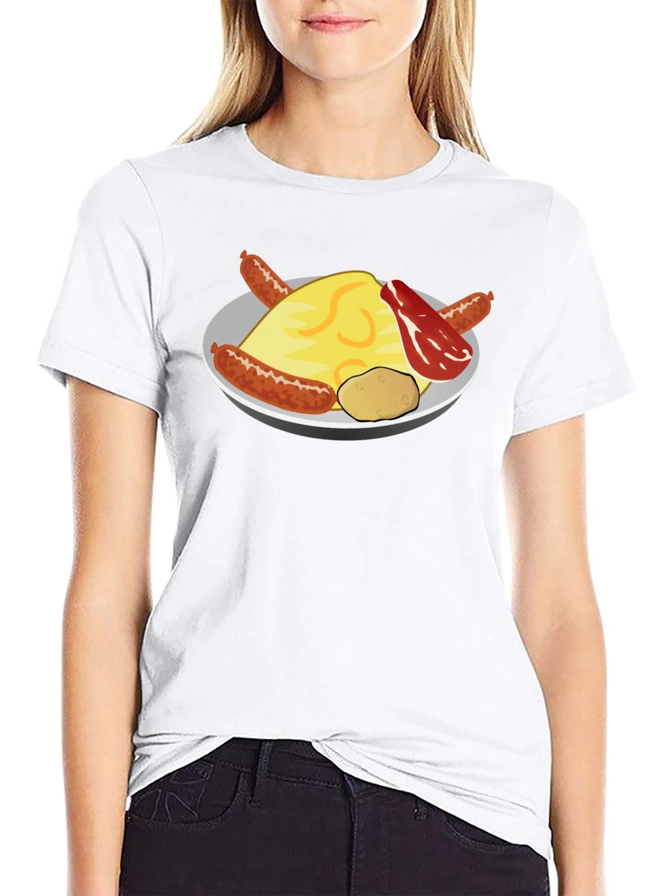 Breakfast Food Graphic Tee - Sausage & Potatoes
