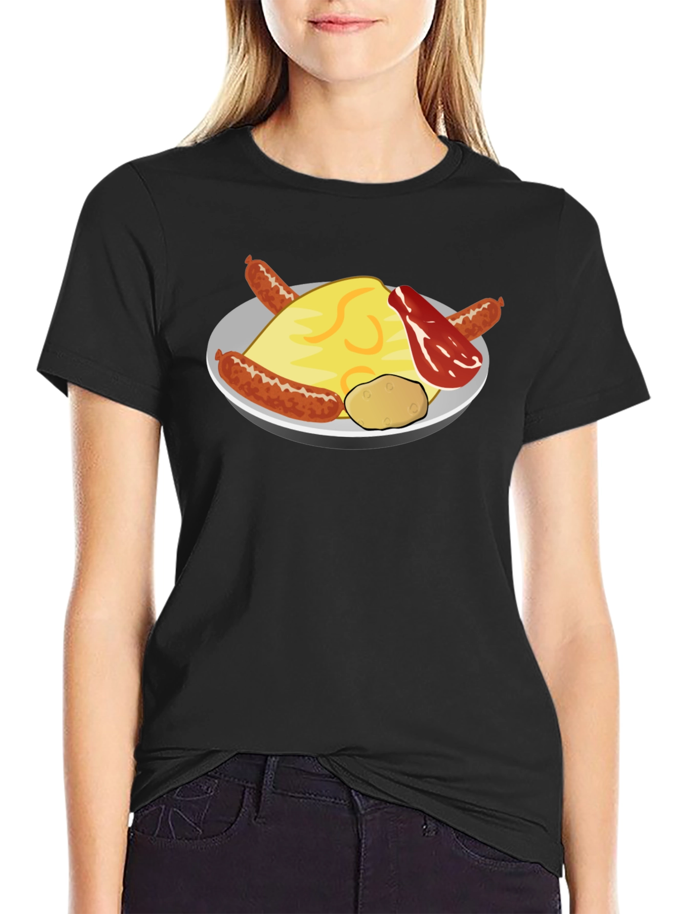 Breakfast Food Graphic Tee - Sausage & Potatoes