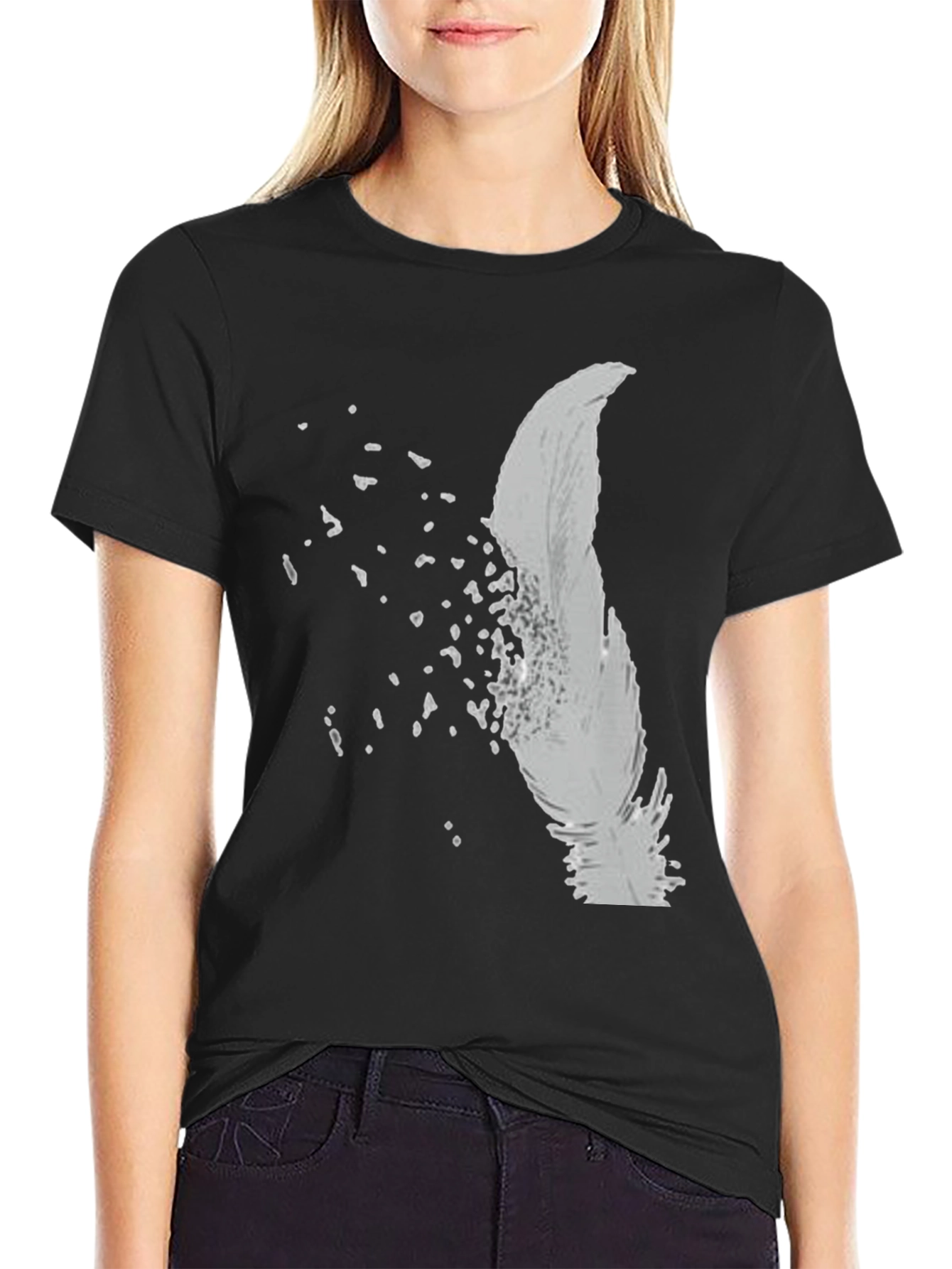 Feather Fade Black Graphic Tee
