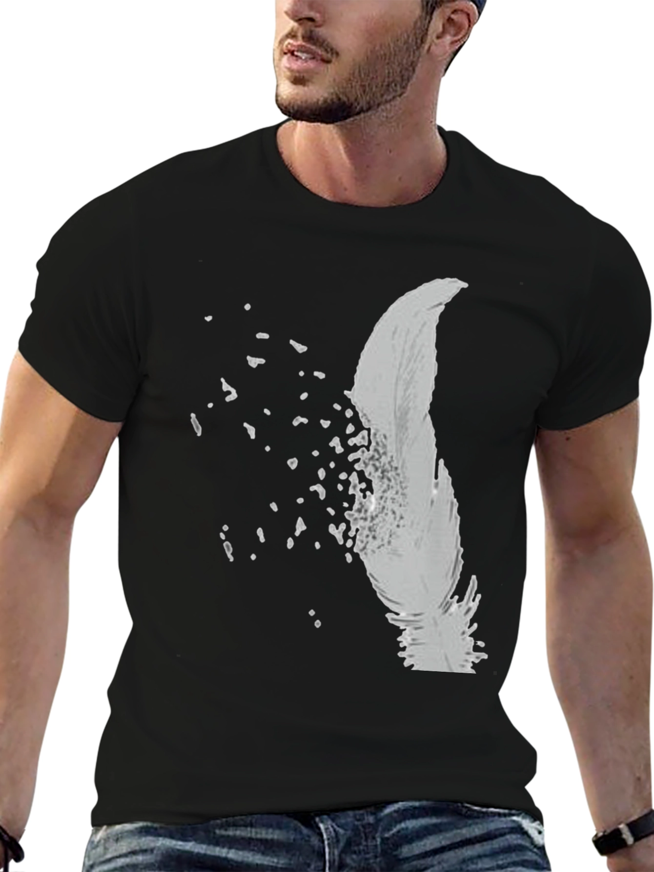 Feather Fade Black Graphic Tee