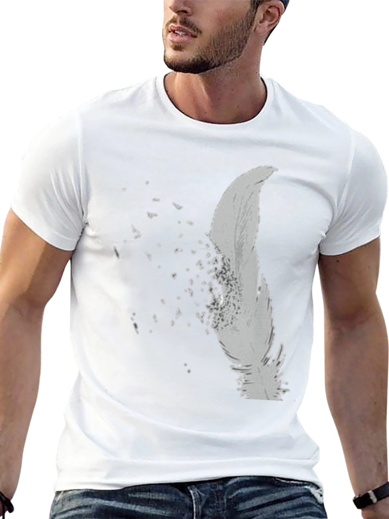 Feather Fade Black Graphic Tee