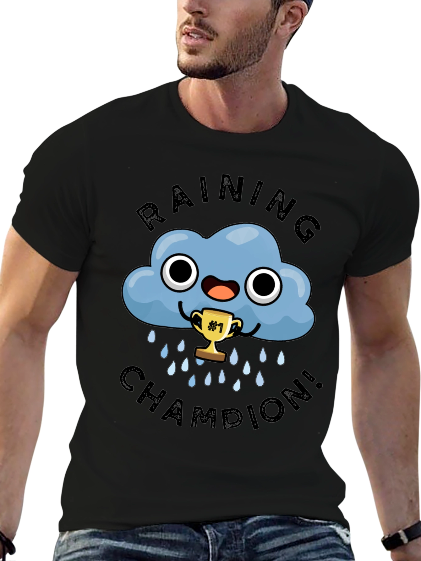 Raining Champion Black Graphic T-Shirt