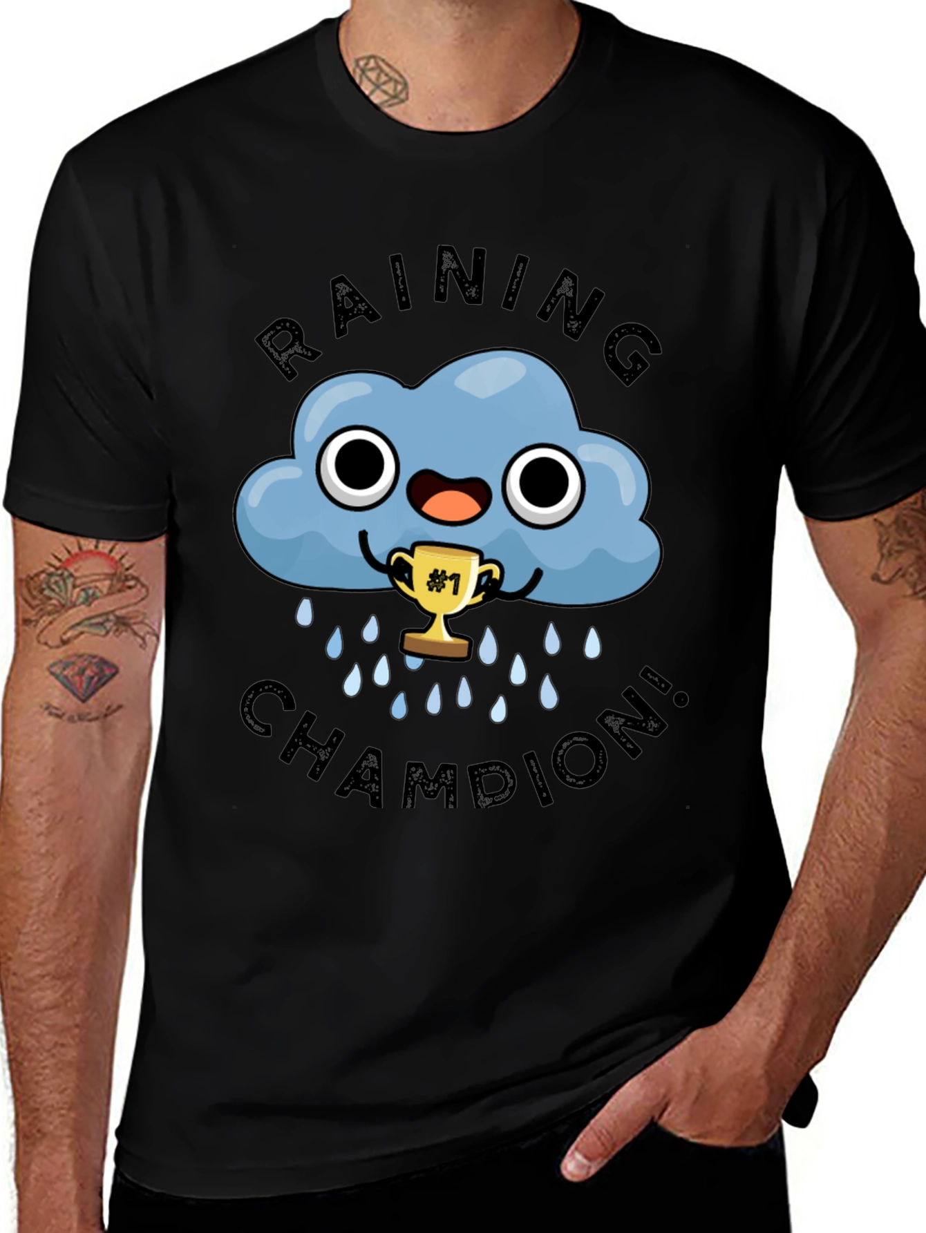 Raining Champion Black Graphic T-Shirt