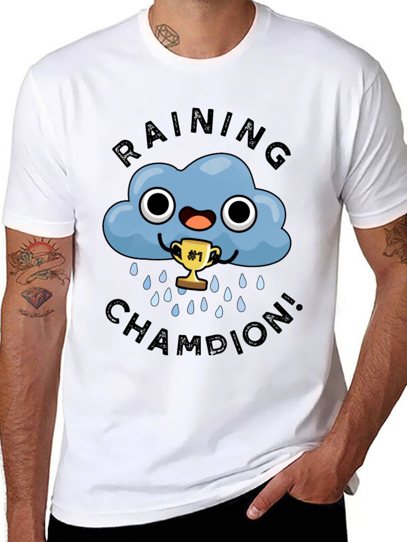Raining Champion Black Graphic T-Shirt