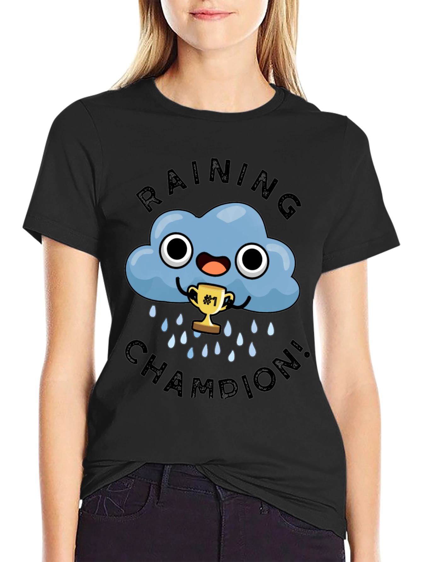 Raining Champion Black Graphic T-Shirt
