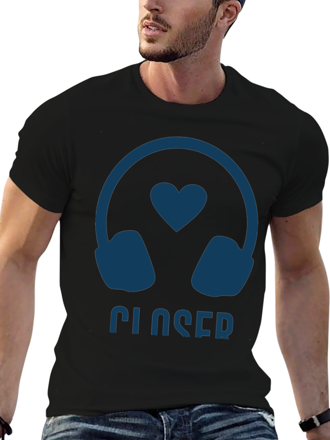 Closer Headphone Heart T-Shirt - Cool Music Lover Tee