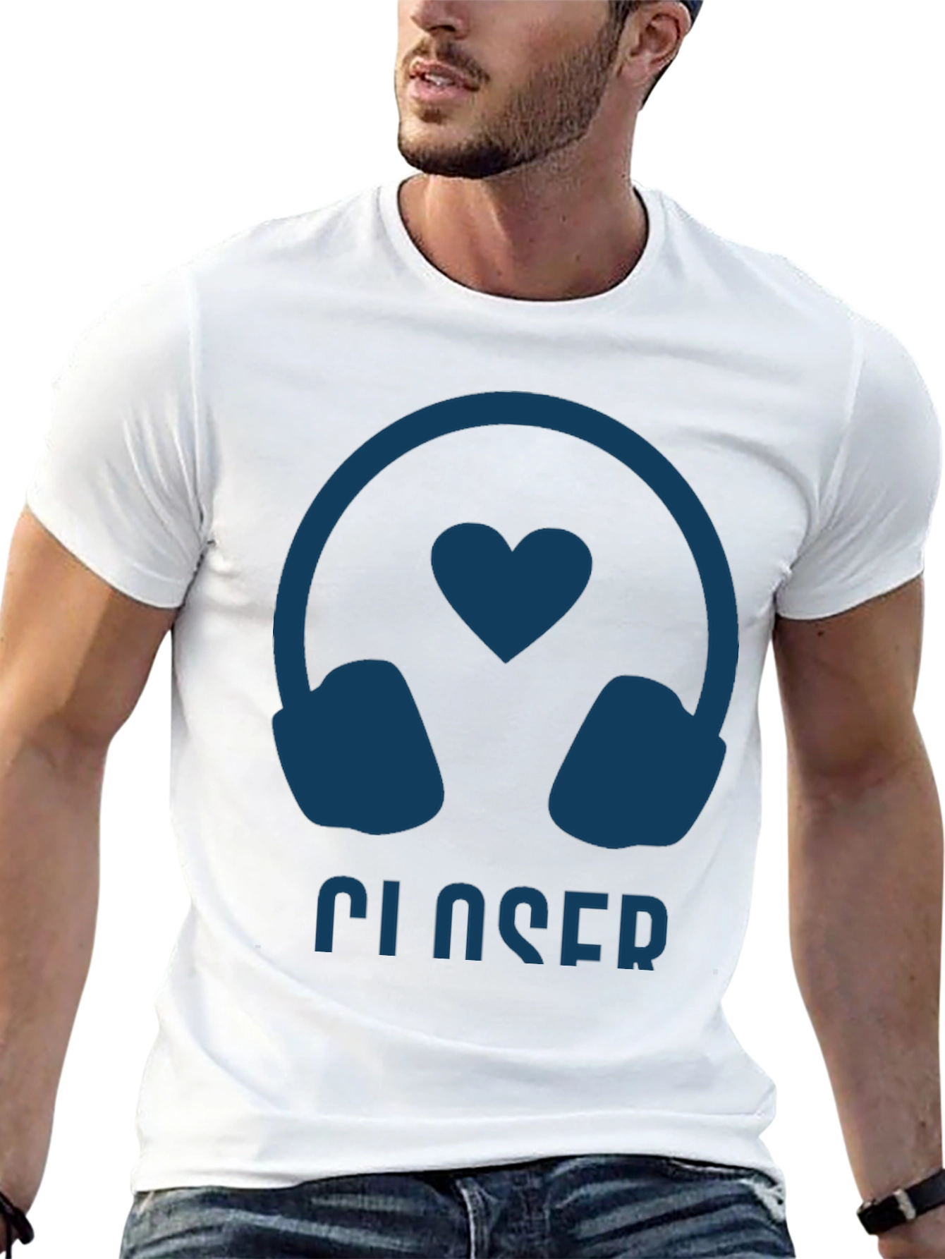 Closer Headphone Heart T-Shirt - Cool Music Lover Tee