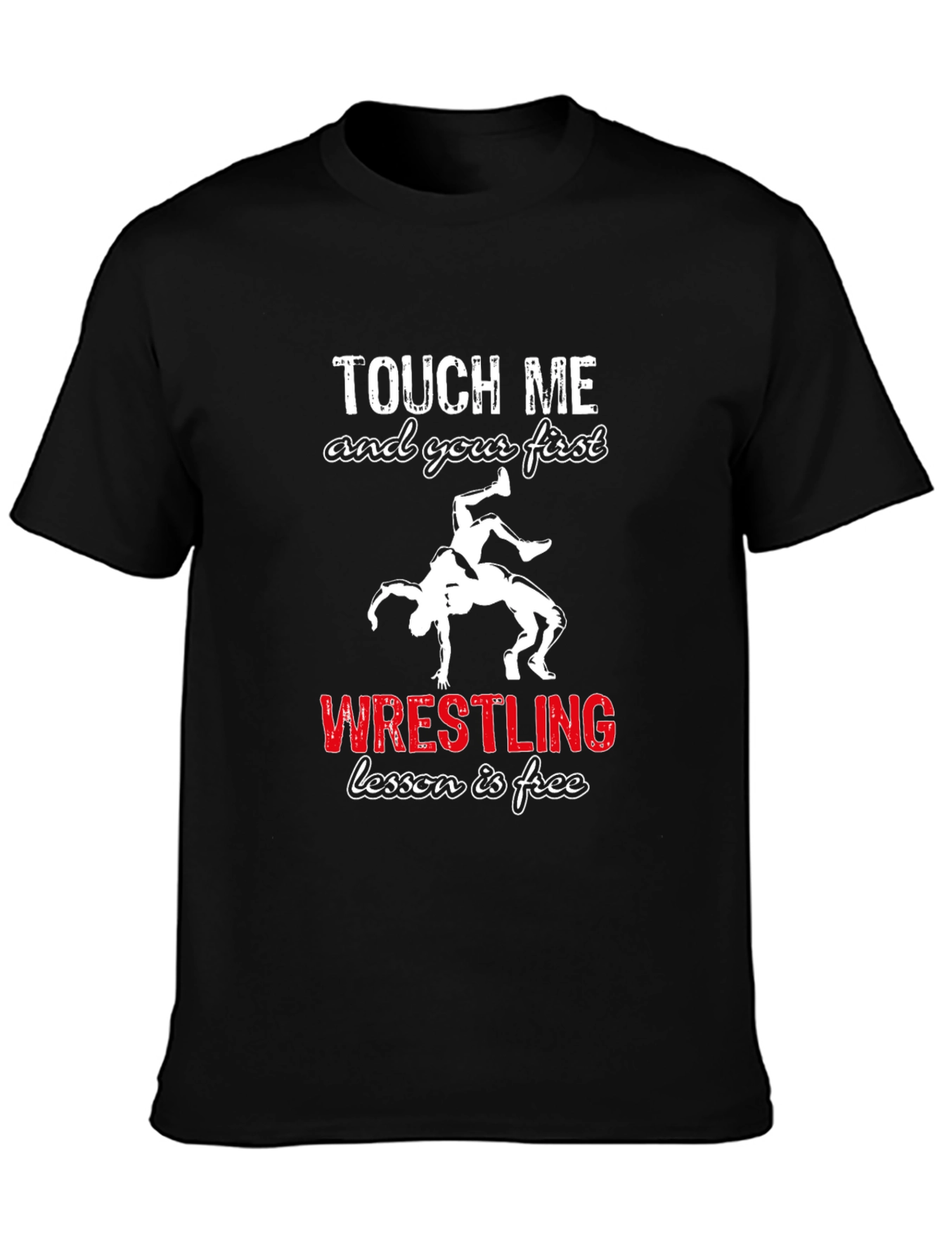 Wrestling Lesson Free Black T-Shirt