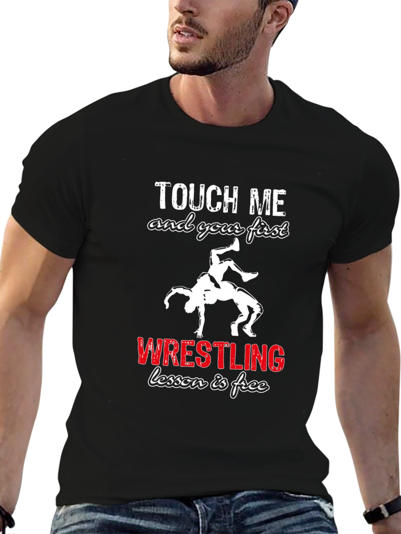 Wrestling Lesson Free Black T-Shirt