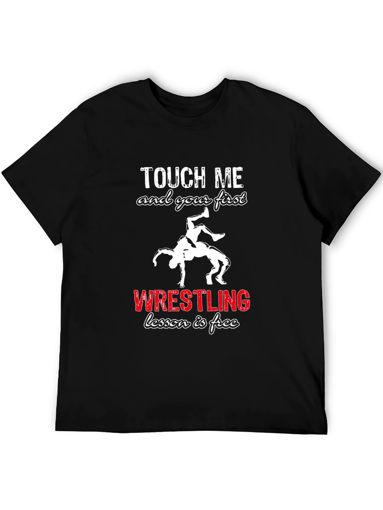 Wrestling Lesson Free Black T-Shirt