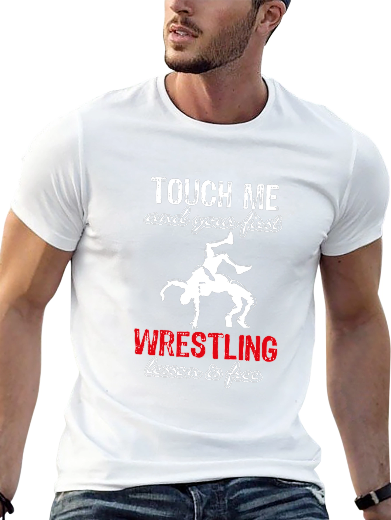 Wrestling Lesson Free Black T-Shirt