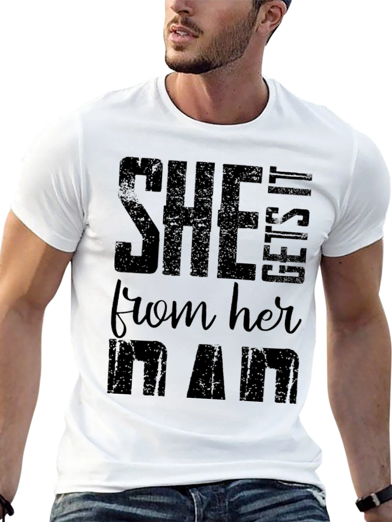 She Gets It From Her Dad Black T-Shirt