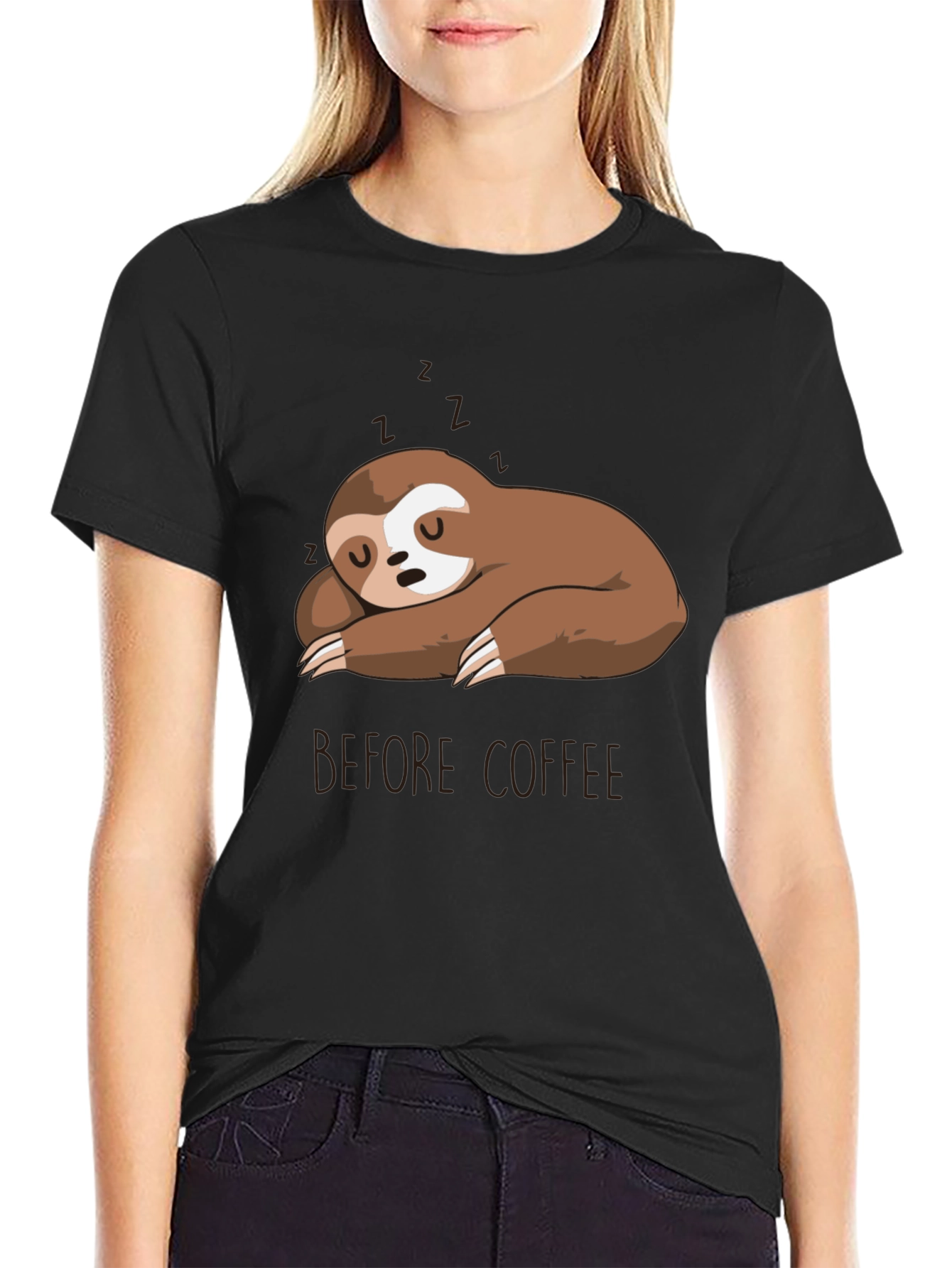 Sloth Before Coffee Graphic T-Shirt