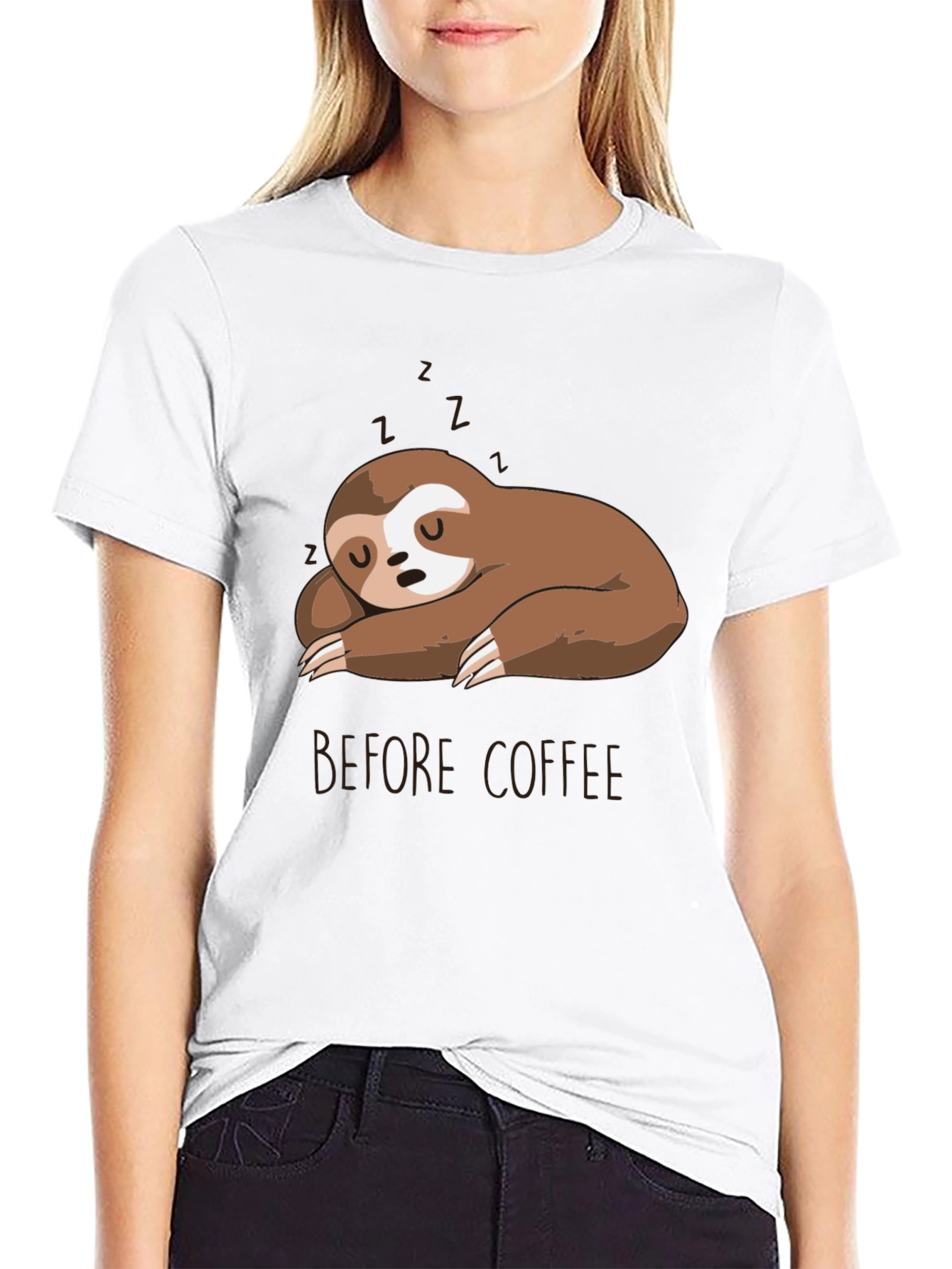 Sloth Before Coffee Graphic T-Shirt