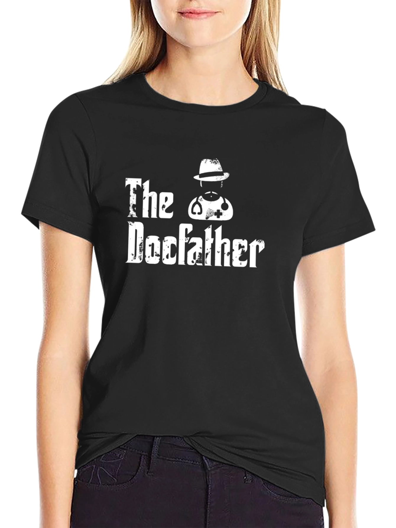 The Docfather Graphic Tee - Black Cotton T-Shirt