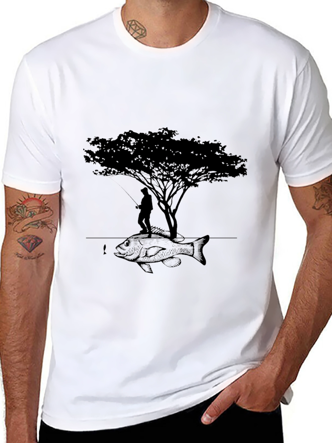 Fishing Tree Graphic Tee