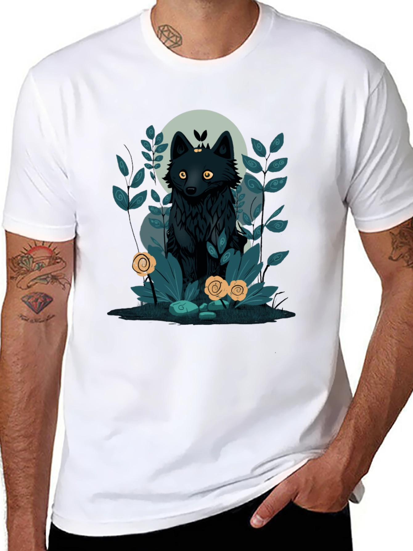 Mystic Wolf Graphic Tee - Unique Design