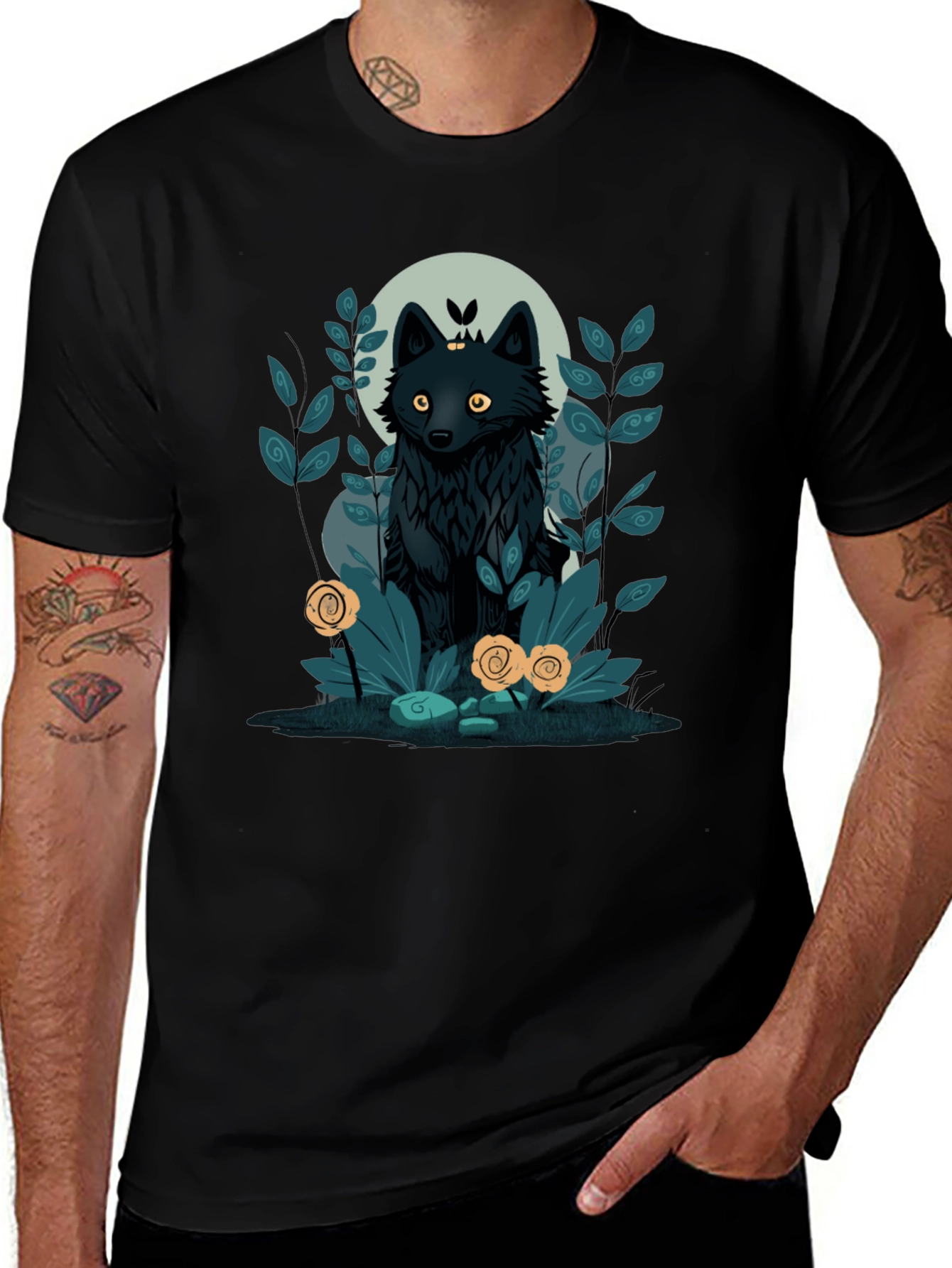 Mystic Wolf Graphic Tee - Unique Design