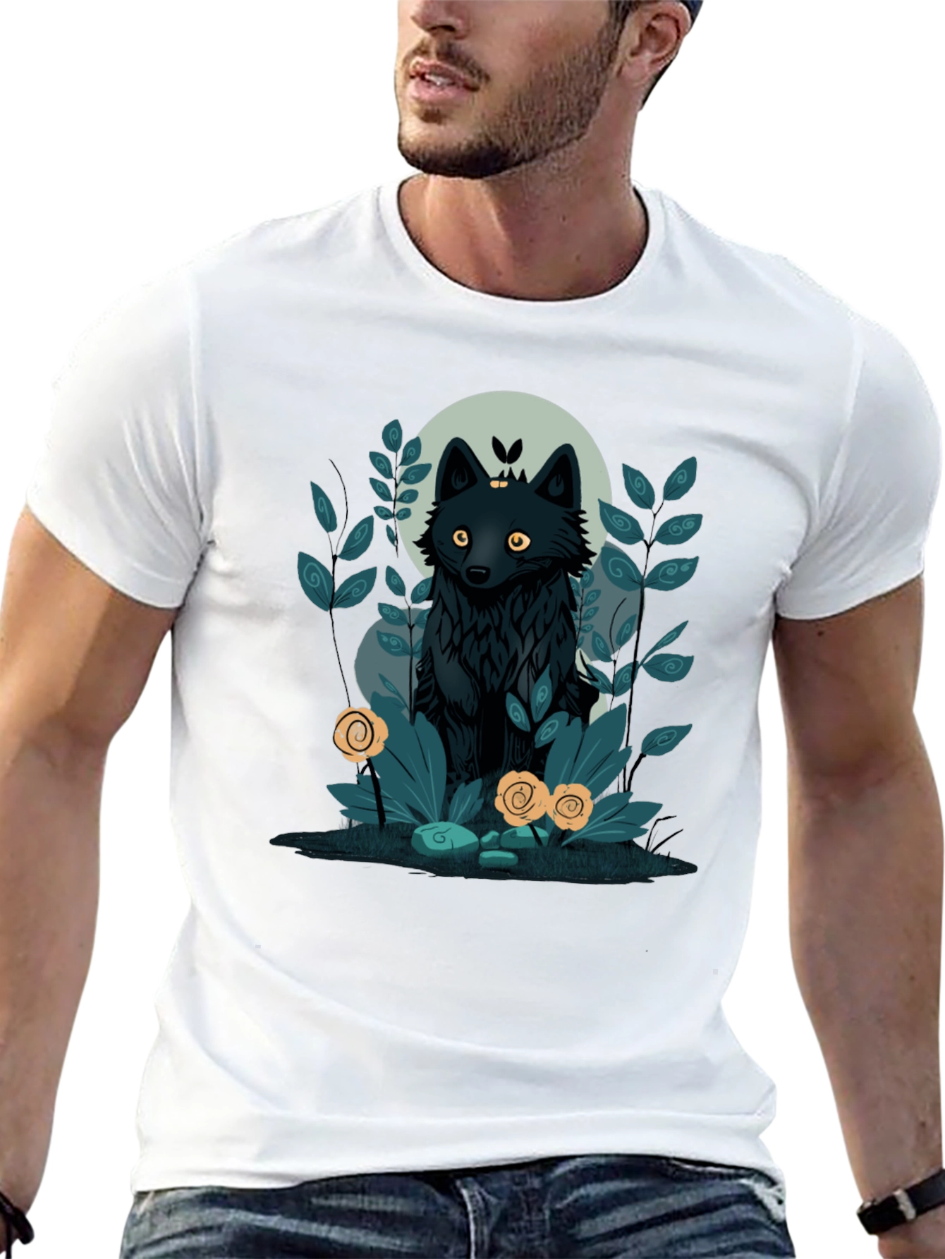 Mystic Wolf Graphic Tee - Unique Design