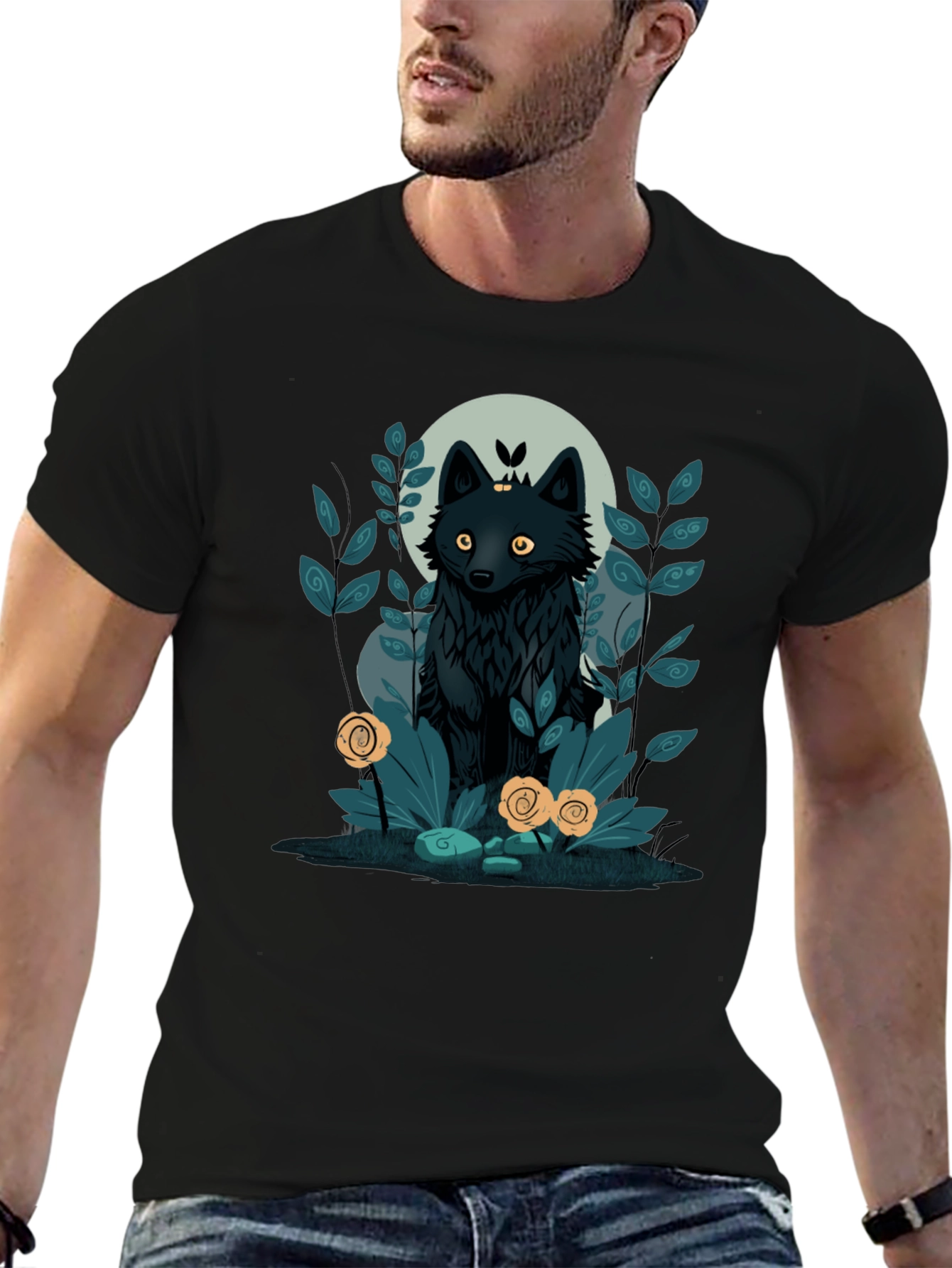 Mystic Wolf Graphic Tee - Unique Design