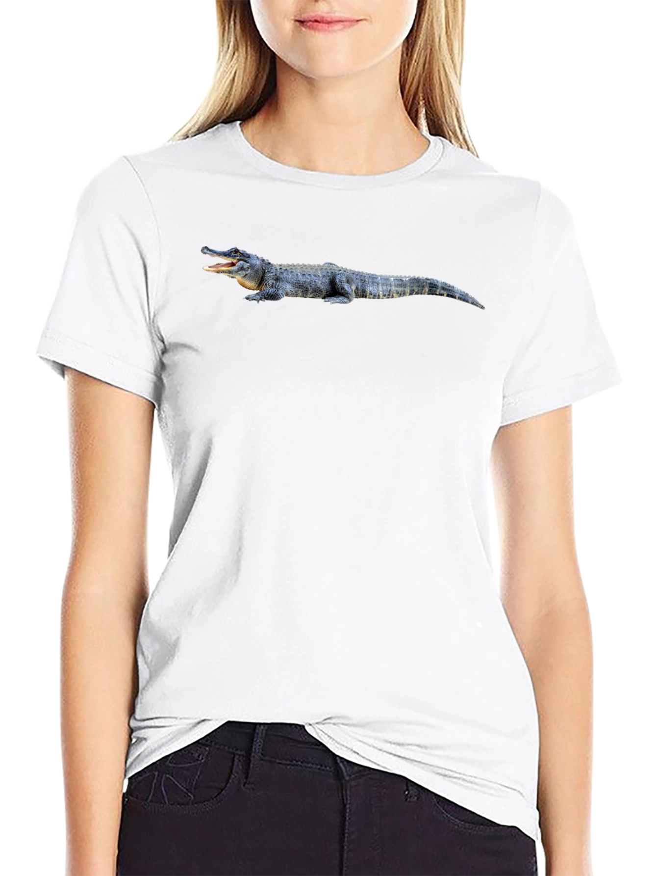 Alligator Graphic Tee - Black Cotton T-Shirt