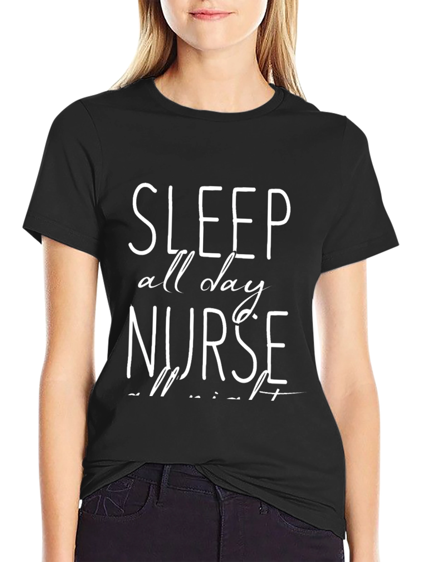 Sleep All Day Nurse All Night Graphic Tee
