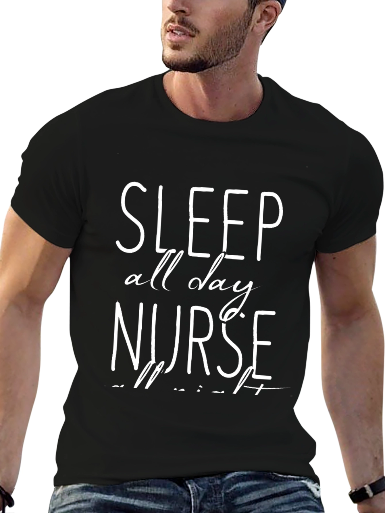 Sleep All Day Nurse All Night Graphic Tee