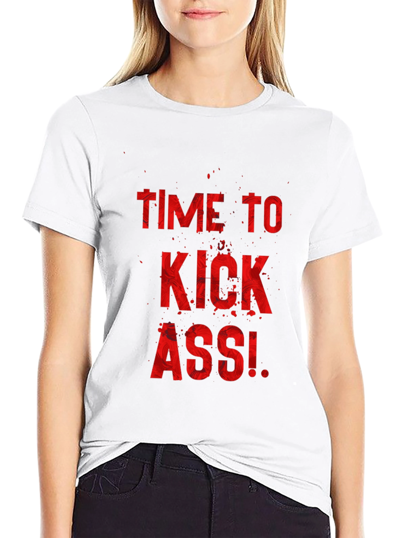 Time to Kick Ass Black Graphic Tee