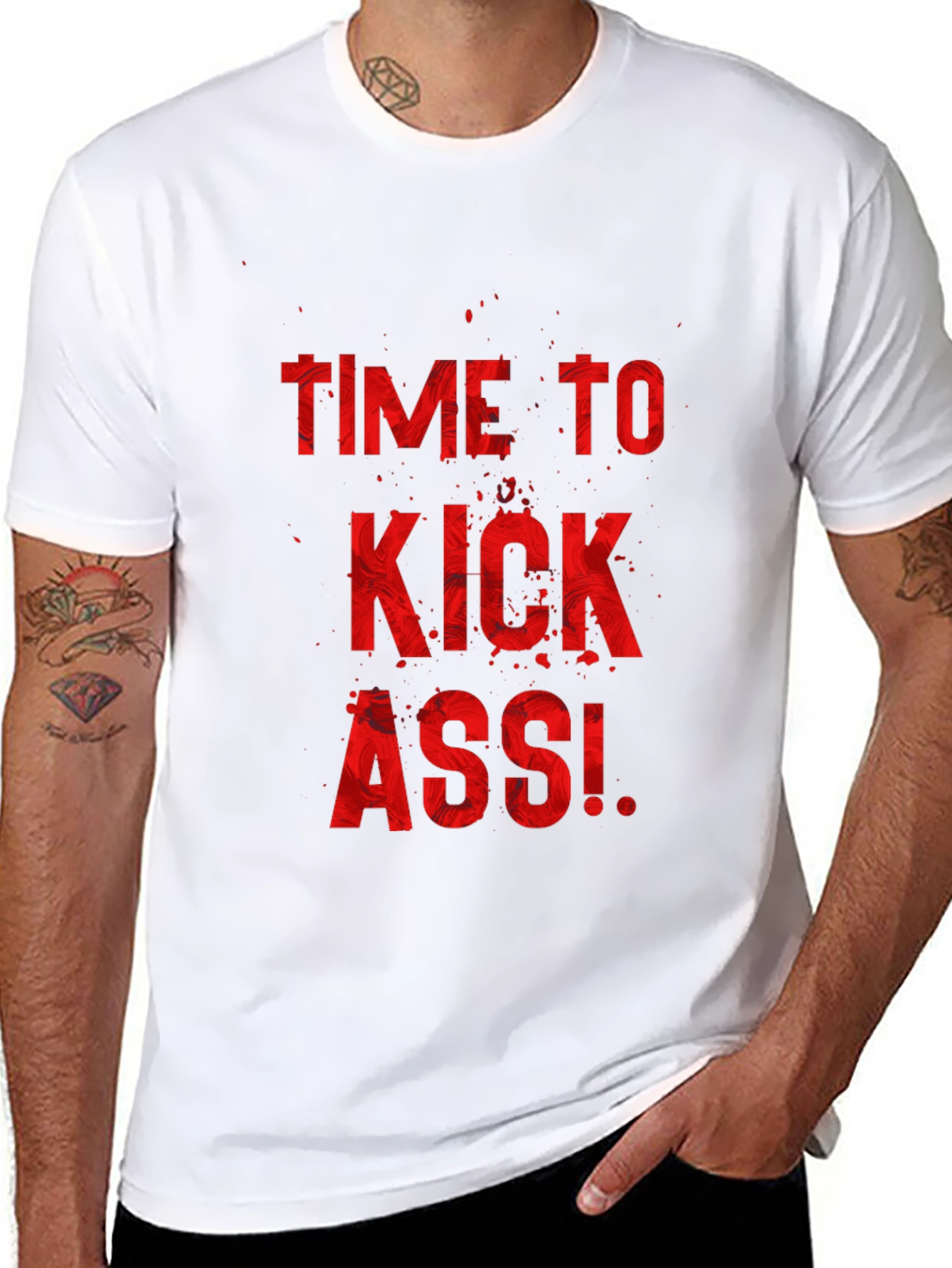 Time to Kick Ass Black Graphic Tee