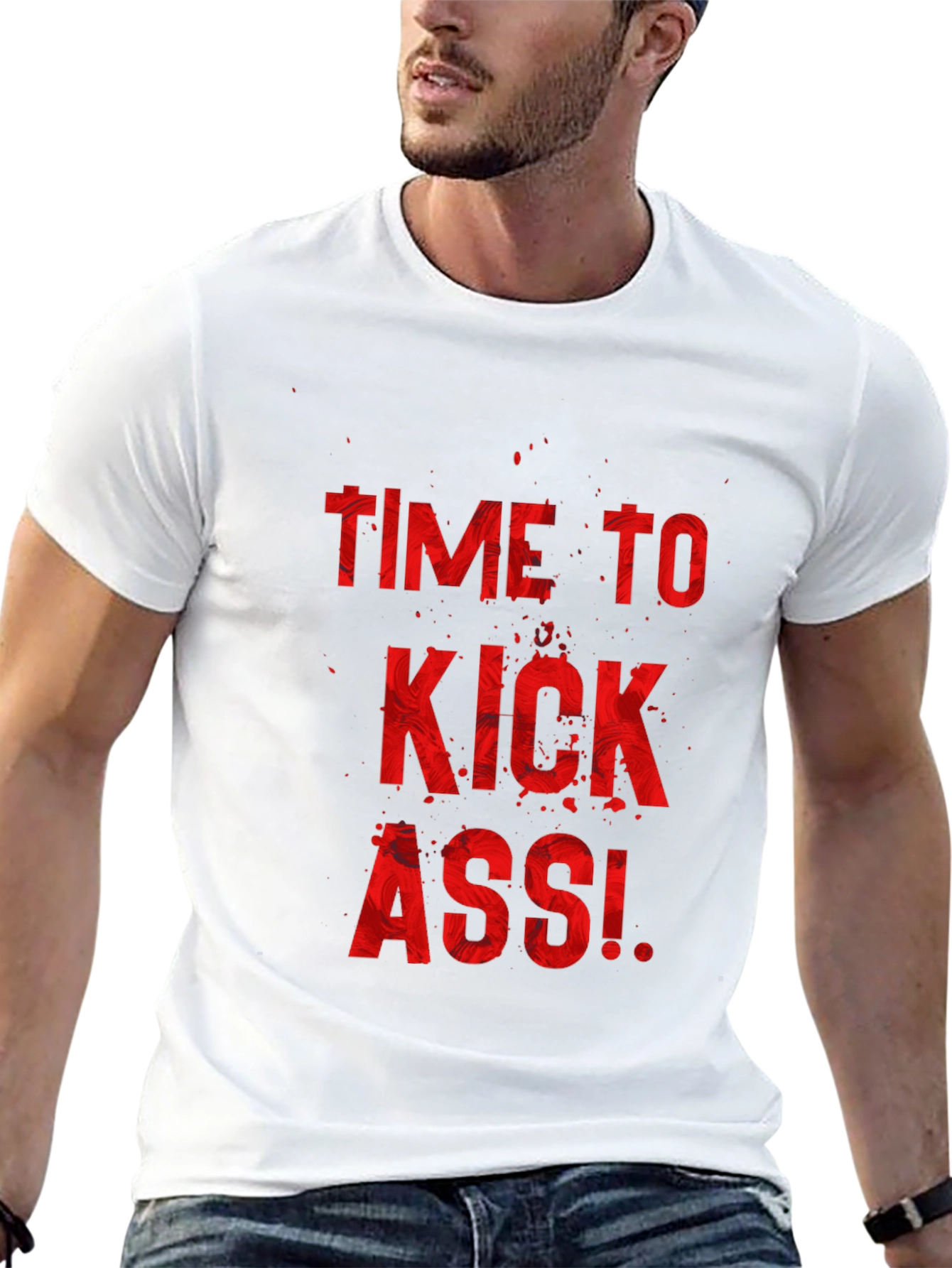 Time to Kick Ass Black Graphic Tee