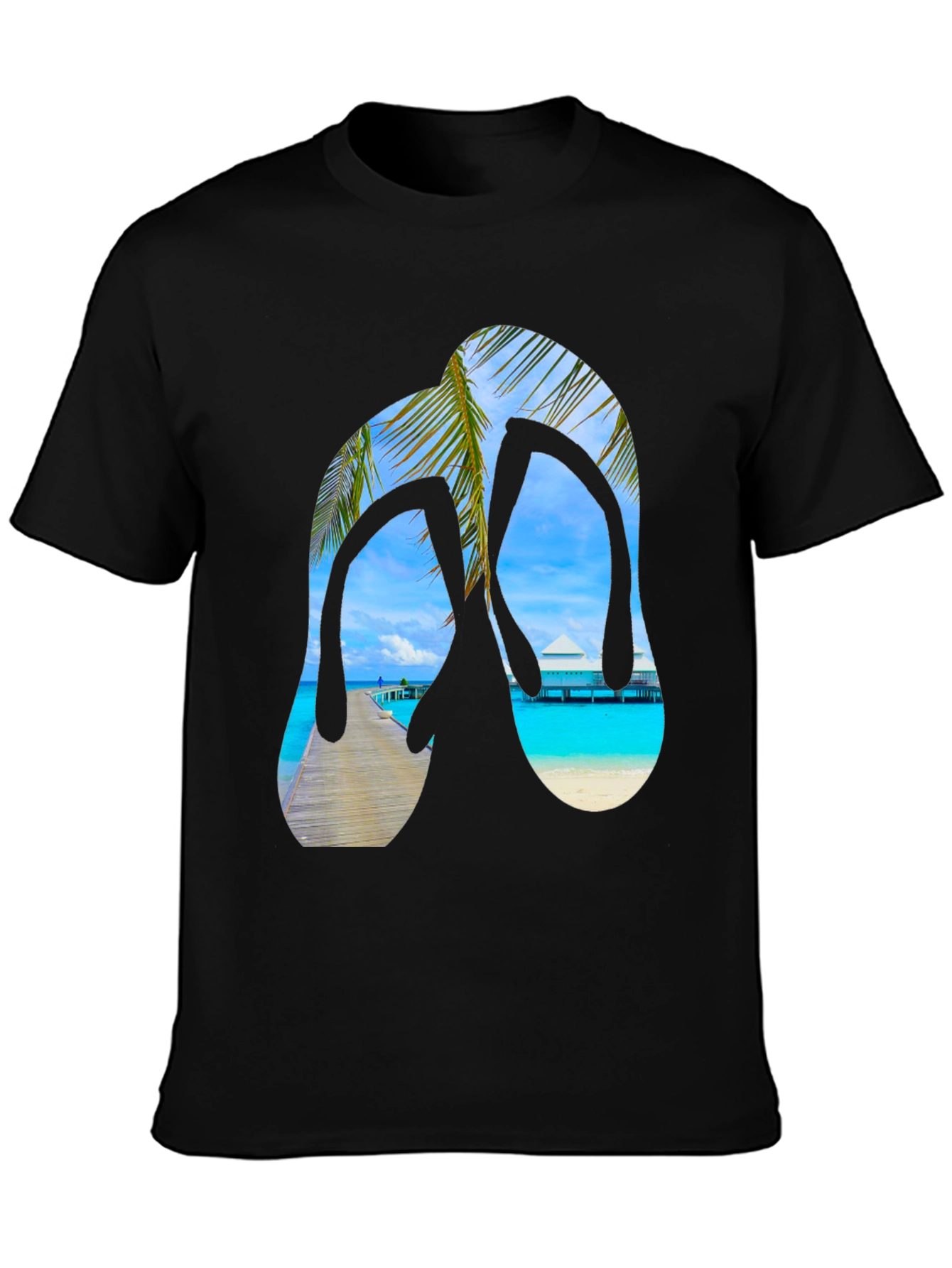 Tropical Flip Flop Graphic T-Shirt