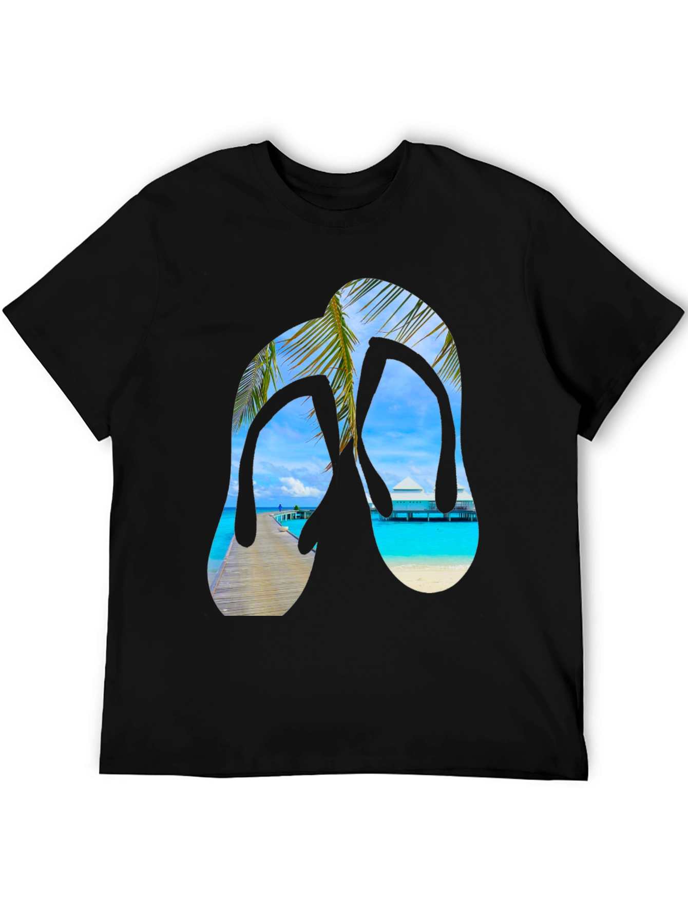Tropical Flip Flop Graphic T-Shirt