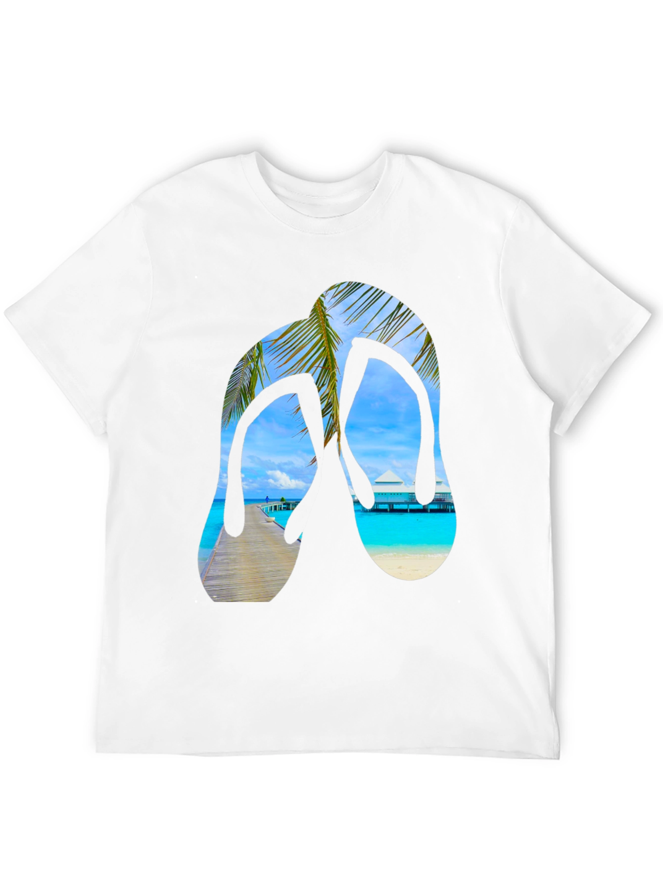 Tropical Flip Flop Graphic T-Shirt