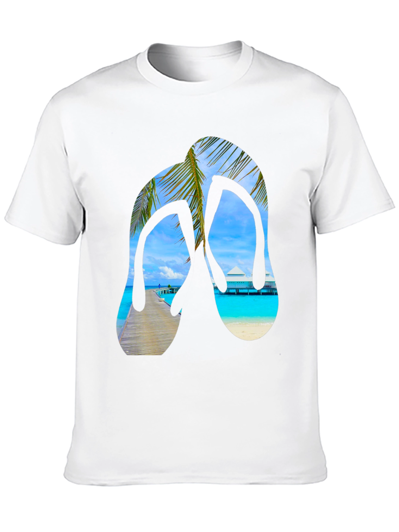 Tropical Flip Flop Graphic T-Shirt