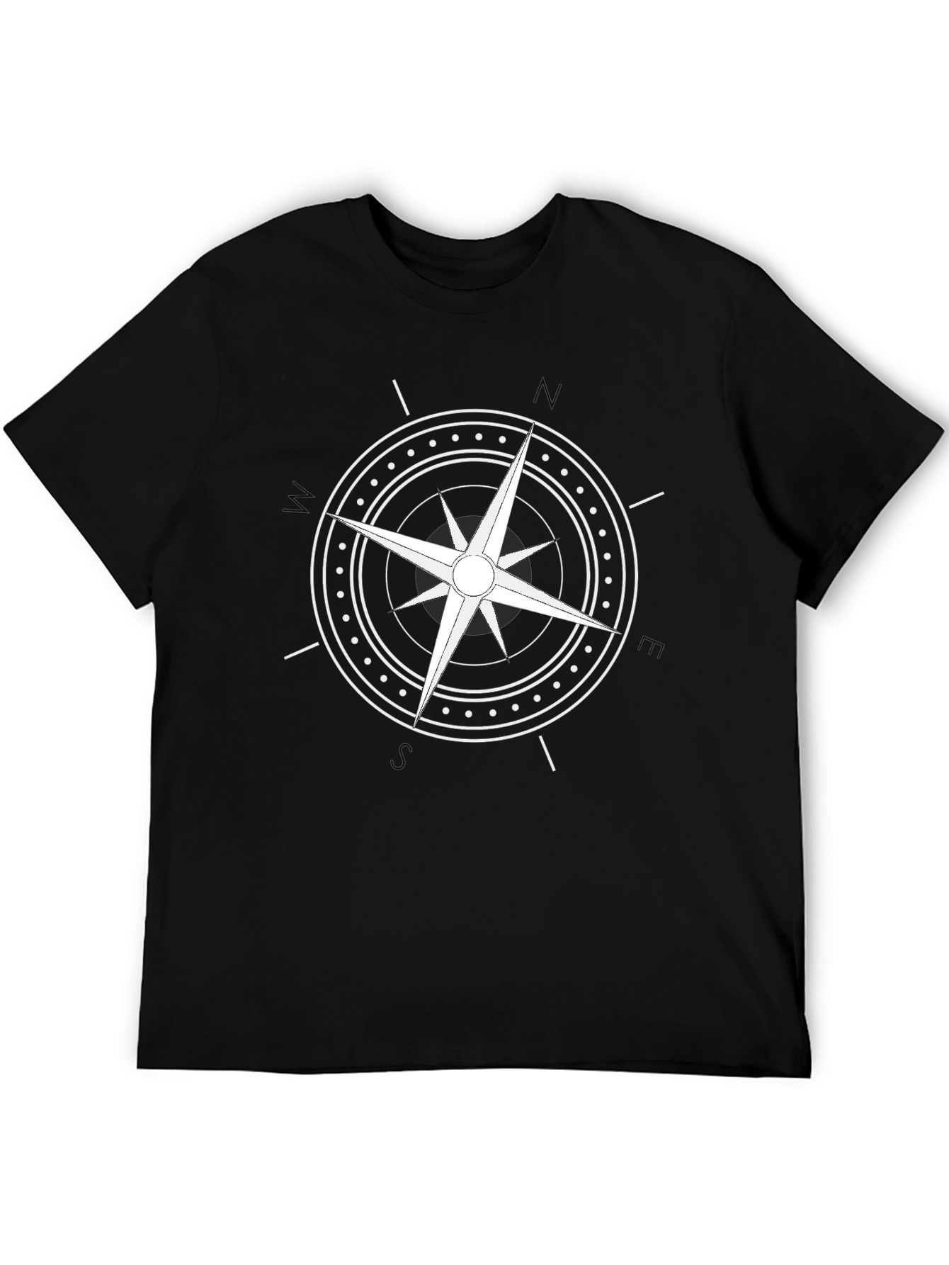 Compass Graphic Black Tee - Stylish Nautical Design