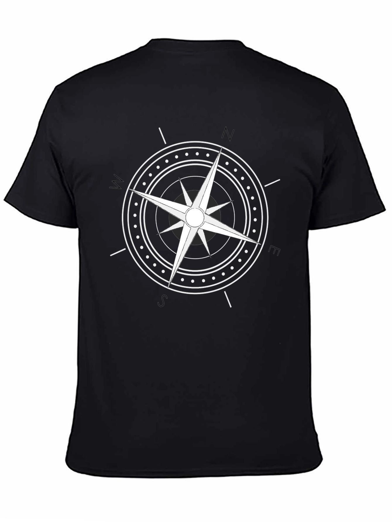 Compass Graphic Black Tee - Stylish Nautical Design