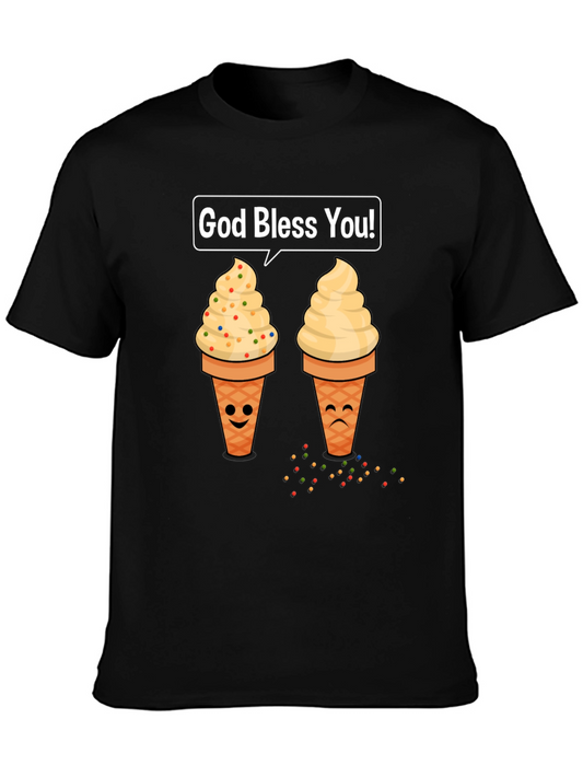 Ice Cream Cone Graphic T-Shirt - God Bless You!