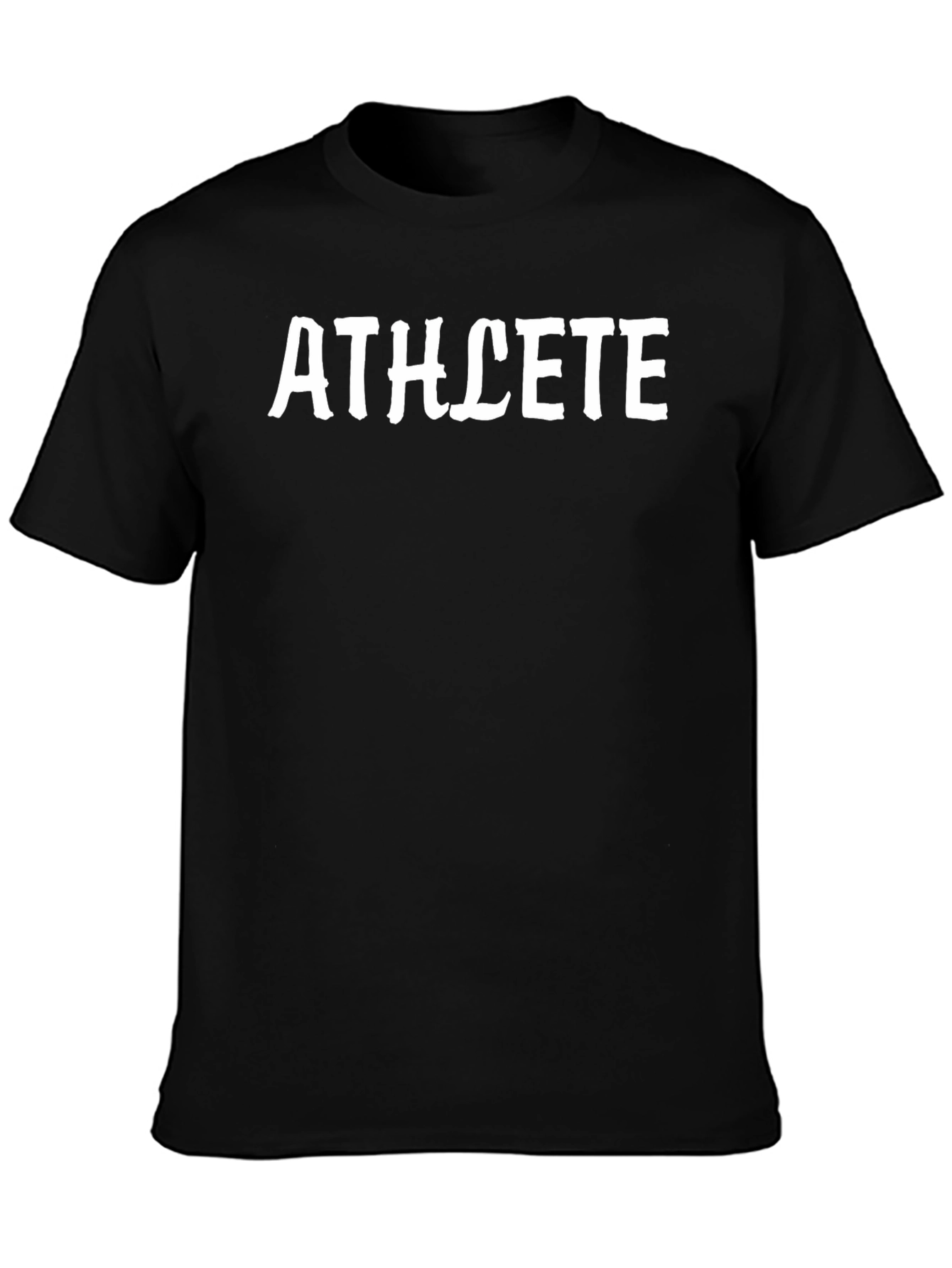 Athlete Graphic Tee - Black Cotton T-Shirt