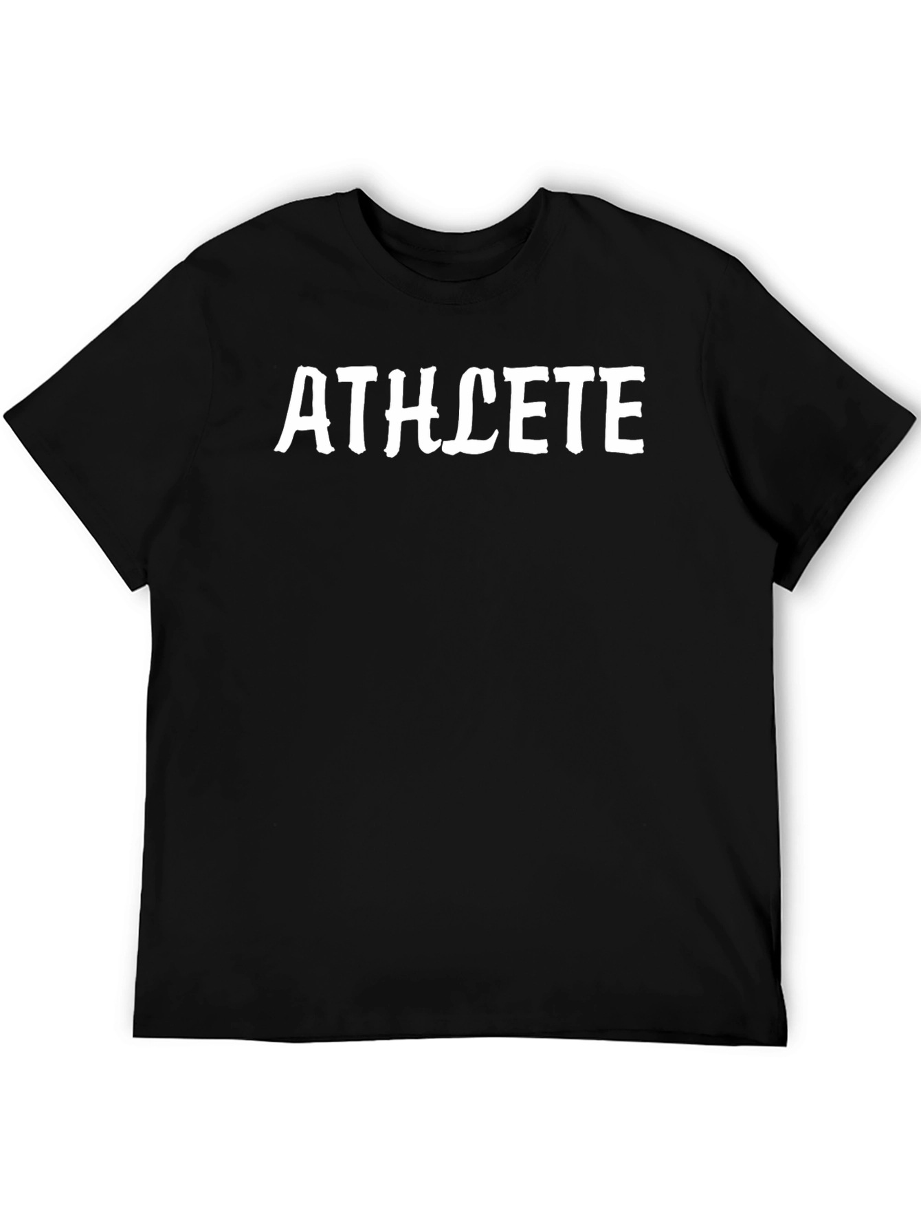 Athlete Graphic Tee - Black Cotton T-Shirt